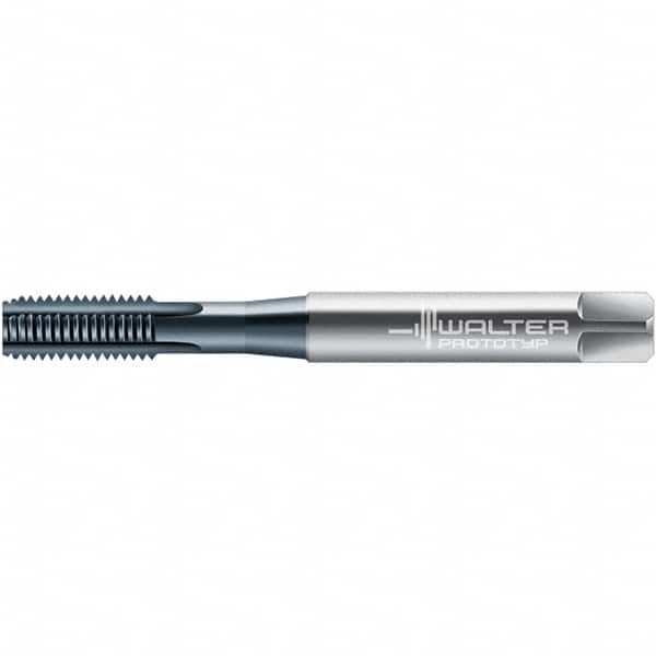Walter-Prototyp - M5x0.80 DIN 371 6HX 4 Flute TiCN Finish High Speed Steel Straight Flute Machine Tap - Bottoming, Right Hand Thread, 72.1mm OAL, 13mm Thread Length - Exact Industrial Supply