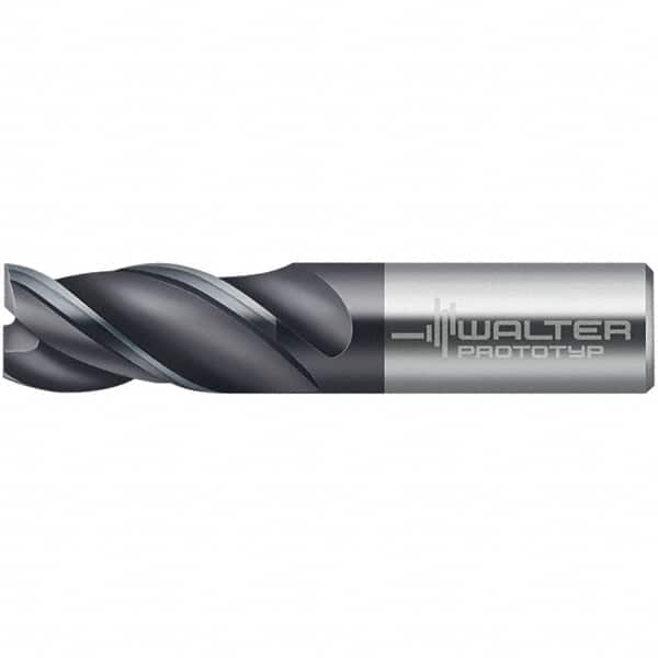 Walter-Prototyp - 12mm, 13mm LOC, 12mm Shank Diam, 56mm OAL, 3 Flute, Solid Carbide Square End Mill - TiAlN Finish, 45° Helix, Right Hand Cut, Right Hand Flute, Series MC321-A-3-S - Benchmark Tooling
