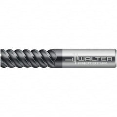 Walter-Prototyp - 20mm, 38mm LOC, 20mm Shank Diam, 104mm OAL, 6 Flute, Solid Carbide Square End Mill - TiAlN Finish, 60° Helix, Right Hand Cut, Right Hand Flute, Series MC129-A-6-B - Benchmark Tooling