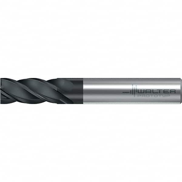 Walter-Prototyp - 10mm, 22mm LOC, 10mm Shank Diam, 72mm OAL, 4 Flute, Solid Carbide Square End Mill - TiAlN Finish, 38° Helix, Right Hand Cut, Right Hand Flute, Series MC251-A-4-B - Benchmark Tooling