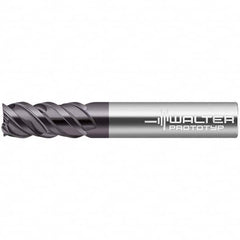 Walter-Prototyp - 20mm, 38mm LOC, 20mm Shank Diam, 104mm OAL, 4 Flute, Solid Carbide Square End Mill - TiAlN Finish, 50° Helix, Right Hand Cut, Right Hand Flute, Series MC326-A-B - Benchmark Tooling