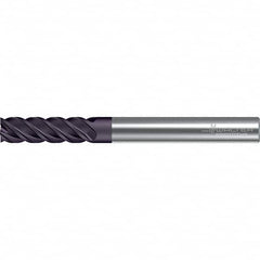 Walter-Prototyp - 10mm, 50mm LOC, 10mm Shank Diam, 118mm OAL, 4 Flute, Solid Carbide Square End Mill - TiAlN Finish, 45° Helix, Right Hand Cut, Right Hand Flute, Series MC122-A-X - Benchmark Tooling