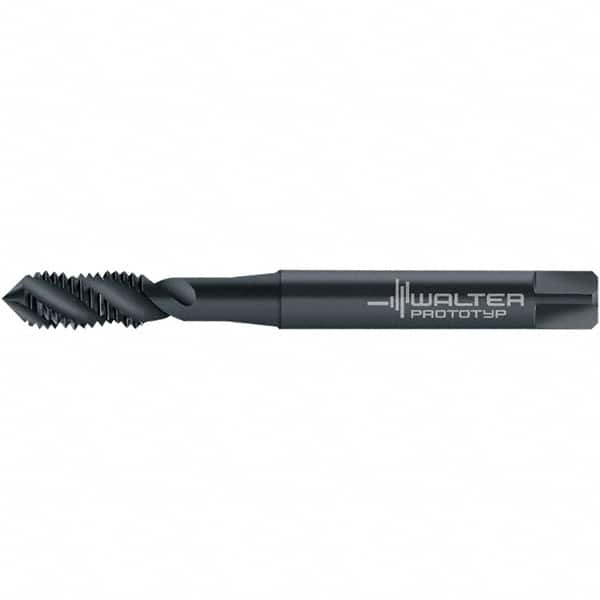 Walter-Prototyp - M18x1.50 DIN 374 4 Flute 6H Semi-Bottoming Spiral Flute Tap - High Speed Steel, Steam Oxide Finish, 110mm OAL, Right Hand Flute, Right Hand Thread, 16.430, Series TC115-MF-L0 - Benchmark Tooling