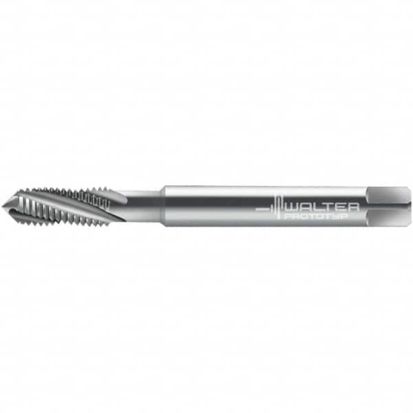 Walter-Prototyp - #8-32 ~DIN 2184-1 3 Flute 3B Semi-Bottoming Spiral Flute Tap - High Speed Steel, Uncoated, 64.68mm OAL, Right Hand Flute, Right Hand Thread, 3.330, Series 224104 - Exact Industrial Supply