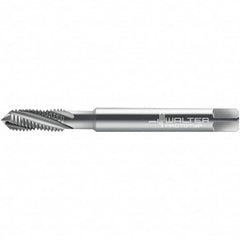 Walter-Prototyp - #8-32 ~DIN 2184-1 3 Flute 3B Semi-Bottoming Spiral Flute Tap - High Speed Steel, Uncoated, 64.68mm OAL, Right Hand Flute, Right Hand Thread, 3.330, Series 224104 - Exact Industrial Supply