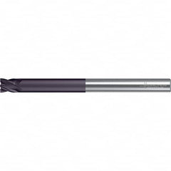 Walter-Prototyp - 6.3mm, 6mm LOC, 6mm Shank Diam, 100mm OAL, 4 Flute, Solid Carbide Square End Mill - TiAlN Finish, 30° Helix, Right Hand Cut, Right Hand Flute, Series MC112-A-4-X - Benchmark Tooling