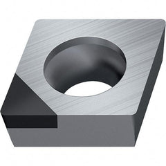 Walter - CCGW FS-1 Grade WDN10 Turning Insert - Polycrystaline Diamond Finish, 80° Rhombic, 9.53mm Inscr Circle, 3.97mm Thick, 0.8mm Corner Radius - Benchmark Tooling