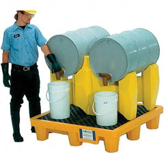 UltraTech - 66 Gal Sump, 1,500 Lb Capacity, 2 Drum, Polyethylene P2 Drum Rack Containment System - 53" Long x 53" Wide x 44-3/4" High, Two-Tier Drum Configuration - Benchmark Tooling