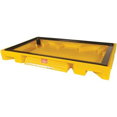 UltraTech - 111 Gal Sump, 3,000 Lb Capacity, 2 Drum, Polyethylene Safety Cabinet Bladder System - 63" Long x 38.5" Wide x 6-1/4" High - Benchmark Tooling