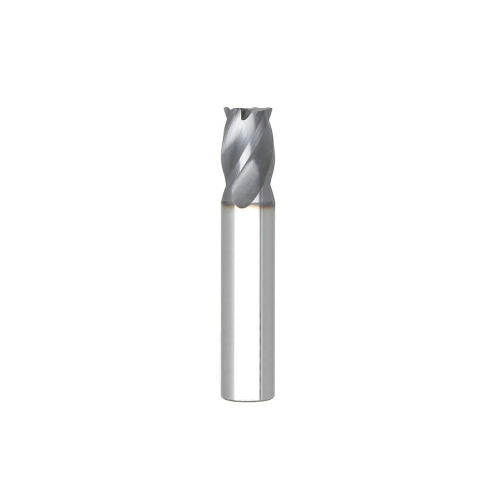 Corner Radius End Mill: 3/4″ Dia, 1-1/2″ LOC, 0.03″ Radius, 4 Flutes, Solid Carbide 4″ OAL, 3/4″ Shank Dia, Variable ° Helix, AlTiN Coated, Corner Radius End, Centercutting, Series STR430.2