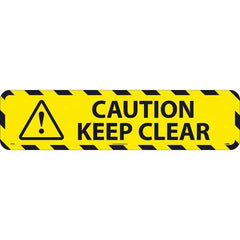 NMC - Caution Keep Clear, Anti-Skid Pressure-Sensitive Vinyl Floor Sign - Rectangle, Black on Yellow, Adhesive Backed, For Restroom, Janitorial & Housekeeping - Benchmark Tooling
