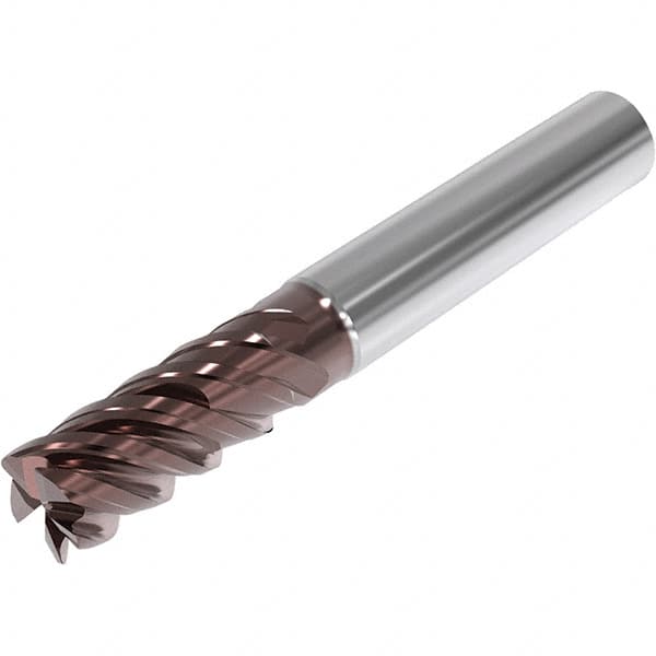 Seco - 6mm, 5 Flute, Single End, Solid Carbide, 0.5mm Corner Radius End Mill - 65mm OAL, 48° Helix, Right Hand Flute, 21mm LOC, Right Hand Cut, 26mm Extended Reach - Benchmark Tooling