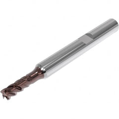 Seco - 3mm, 4 Flute, Single End, Solid Carbide, Corner Chamfer End Mill - 57mm OAL, 48° Helix, Right Hand Flute, 6mm LOC, Right Hand Cut, 10mm Extended Reach - Benchmark Tooling