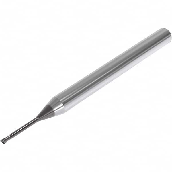 Seco - 1mm, 2 Flute, Single End, Solid Carbide, 0.1mm Corner Radius End Mill - 50mm OAL, 30° Helix, Right Hand Flute, 1.5mm LOC, Right Hand Cut, 8.5mm Extended Reach - Benchmark Tooling
