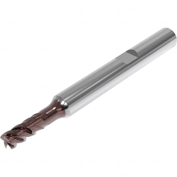 Seco - 3mm, 4 Flute, Single End, Solid Carbide, 0.2mm Corner Radius End Mill - 57mm OAL, 48° Helix, Right Hand Flute, 6mm LOC, Right Hand Cut, 10mm Extended Reach - Benchmark Tooling