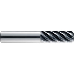 SGS - 3/4", 6 Flute, Single End, Solid Carbide, 1/4" Corner Radius End Mill - 6" OAL, 41° Helix, 1" LOC, Right Hand Cut - Benchmark Tooling