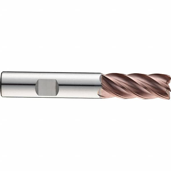 SGS - 1/2", 1" LOC, 1/2" Shank Diam, 3-1/4" OAL, 5 Flute, Solid Carbide Square End Mill - Single End, Ti-NAMITE-M Finish, Spiral Flute, 37° Helix, Centercutting, Right Hand Cut, Right Hand Flute, Series Z5S - Benchmark Tooling