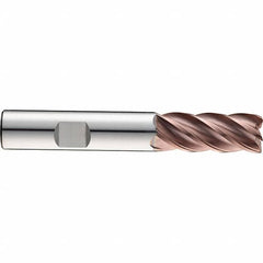 SGS - 1/2", 1" LOC, 1/2" Shank Diam, 3-1/4" OAL, 5 Flute, Solid Carbide Square End Mill - Single End, Ti-NAMITE-M Finish, Spiral Flute, 37° Helix, Centercutting, Right Hand Cut, Right Hand Flute, Series Z5S - Benchmark Tooling