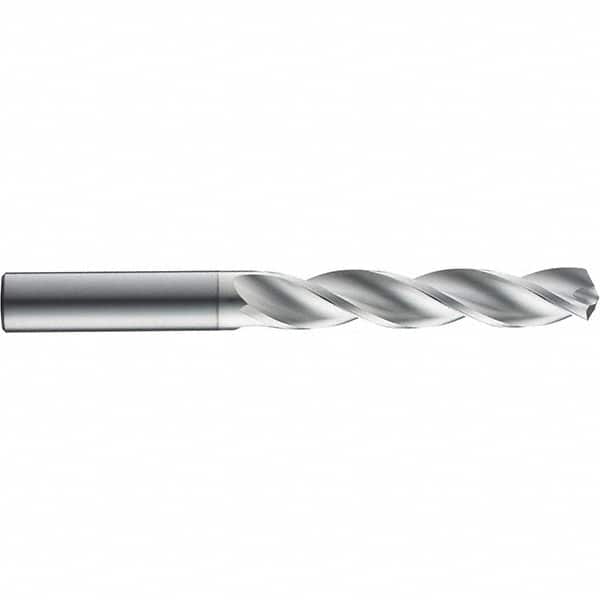 SGS - 15mm 124° Solid Carbide Jobber Drill - TiB2 Finish, Right Hand Cut, Spiral Flute, Straight Shank, 133mm OAL, Notched Point - Benchmark Tooling