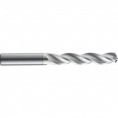 SGS - 5mm 124° Solid Carbide Jobber Drill - TiB2 Finish, Right Hand Cut, Spiral Flute, Straight Shank, 82mm OAL, Notched Point - Benchmark Tooling