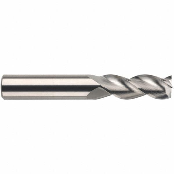 SGS - 10mm, 14mm LOC, 10mm Shank Diam, 100mm OAL, 3 Flute, Solid Carbide Square End Mill - Single End, TiB2 Finish, Spiral Flute, 38° Helix, Centercutting, Right Hand Cut, Right Hand Flute, Series 43MS - Benchmark Tooling