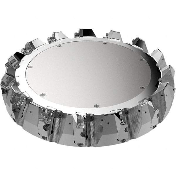 Seco - 12.4" Cut Diam, 2.36" Arbor Hole, 9mm Max Depth of Cut, 48° Indexable Chamfer & Angle Face Mill - 14 Inserts, Right Hand Cut, 14 Flutes, Through Coolant, Series R220.54 - Benchmark Tooling