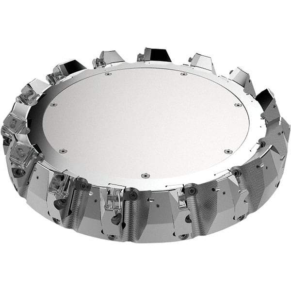 Seco - 315mm Cut Diam, 60mm Arbor Hole, 9mm Max Depth of Cut, 48° Indexable Chamfer & Angle Face Mill - 14 Inserts, 80 Insert, Right Hand Cut, 14 Flutes, Through Coolant, Series R220.54 - Benchmark Tooling