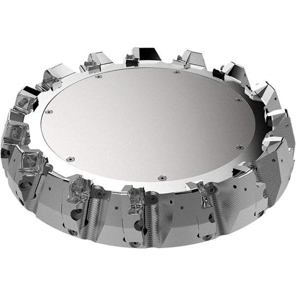 Seco - 2.36" Arbor Hole, 11mm Max Depth of Cut, 71° Indexable Chamfer & Angle Face Mill - 14 Inserts, Right Hand Cut, 14 Flutes, Through Coolant, Series R220.56 - Benchmark Tooling