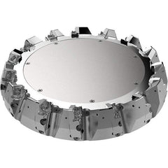 Seco - 2.36" Arbor Hole, 11mm Max Depth of Cut, 71° Indexable Chamfer & Angle Face Mill - 14 Inserts, Right Hand Cut, 14 Flutes, Through Coolant, Series R220.56 - Benchmark Tooling