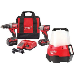 Milwaukee Tool - 18 Volt Cordless Tool Combination Kit - Includes 1/2" Brushless Hammer Drill/Driver & Brushless 1/4" Impact Driver, Lithium-Ion Battery Included - Benchmark Tooling