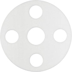 Value Collection - 4" Pipe, 4-1/2" ID x 9" OD Flange Gasket - PTFE Plastic, White, 1/8" Thick - Benchmark Tooling