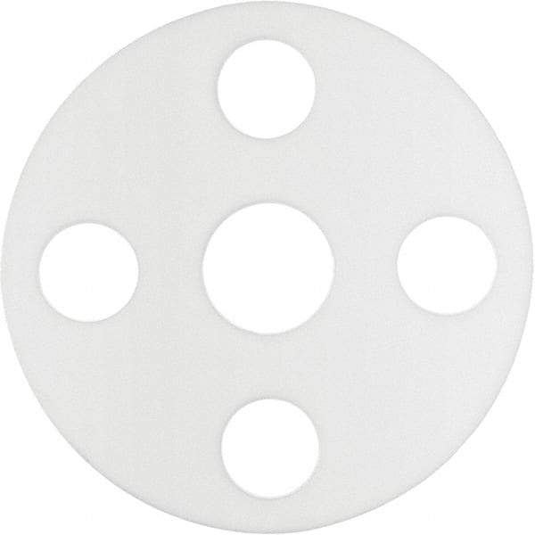 Value Collection - 1-1/2" Pipe, 1-29/32" ID x 5" OD Flange Gasket - PTFE Plastic, White, 1/16" Thick - Benchmark Tooling