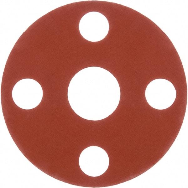 Value Collection - 2-1/2" Pipe, 2-7/8" ID x 7" OD Flange Gasket - Silicone Rubber, Red, 1/16" Thick - Benchmark Tooling