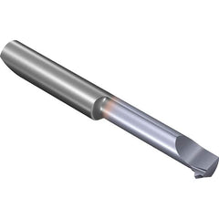 Vargus - 16mm Cutting Depth, 32 Max TPI, 3.3mm Diam, Internal Thread, Solid Carbide, Single Point Threading Tool - TiCN Finish, 35mm OAL, 4mm Shank Diam, 0.92mm Projection from Edge, 60° Profile Angle - Exact Industrial Supply