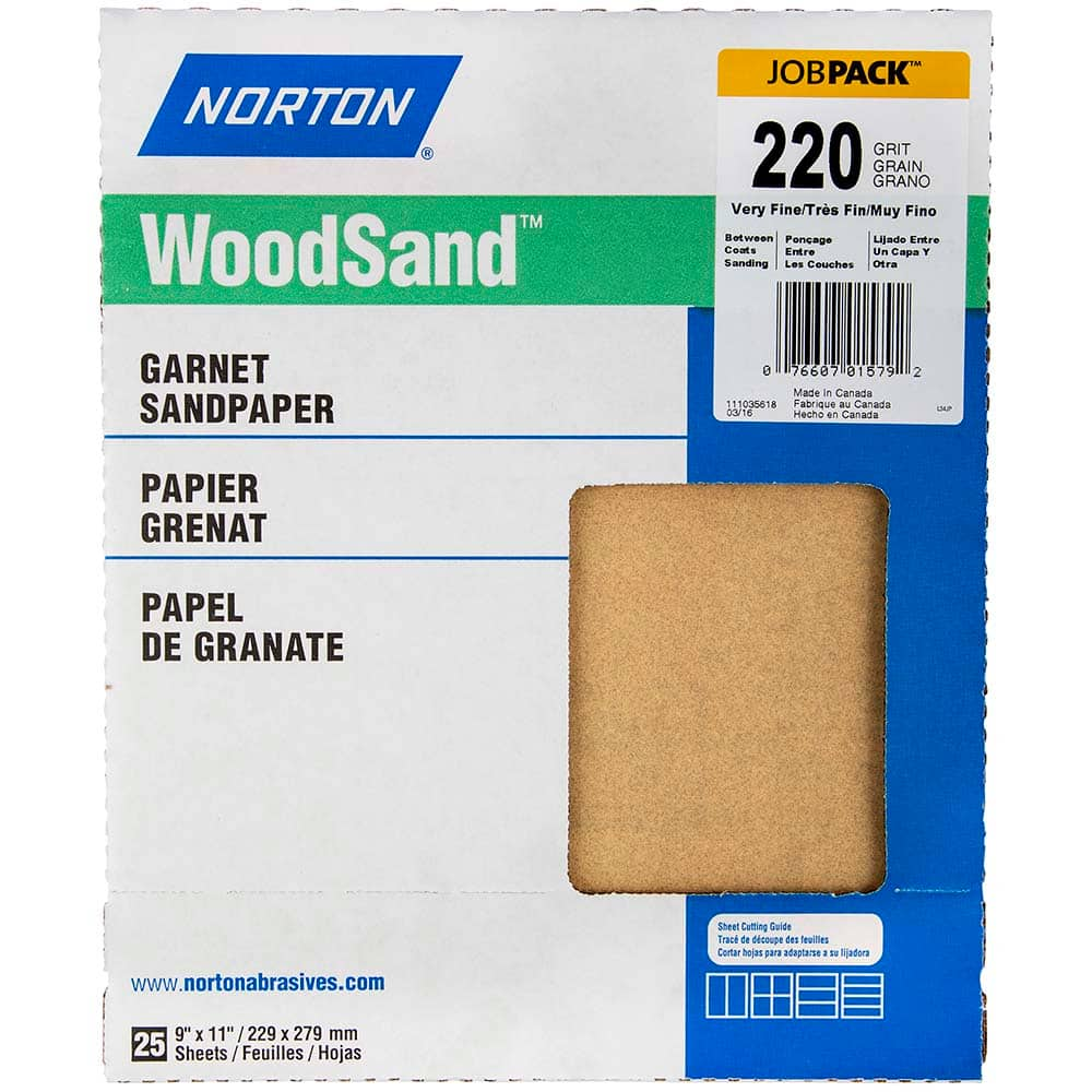 Norton - Sanding Sheets Abrasive Material: Garnet Grade: Very Fine - Benchmark Tooling