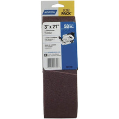 Norton - 3" Wide x 21" OAL, 50 Grit, Aluminum Oxide Abrasive Belt - Benchmark Tooling
