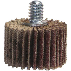 Norton - 1" Diam x 1" Face Width, Coarse Aluminum Oxide Coated Mounted Flap Wheel - Benchmark Tooling