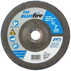 Norton - 7" 80 Grit 7/8" Center Hole Type 27 Zirconia Alumina Flap Disc - Benchmark Tooling