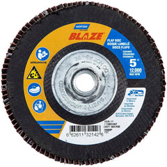 Norton - 5" 60 Grit 5/8-11 Center Hole Type 27 Ceramic Alumina Flap Disc - Benchmark Tooling