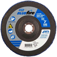 Norton - 7" 40 Grit 7/8" Center Hole Type 27 Zirconia Alumina Flap Disc - Benchmark Tooling