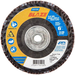 Norton - 6" 40 Grit 5/8-11 Center Hole Type 27 Ceramic Alumina Flap Disc - Benchmark Tooling