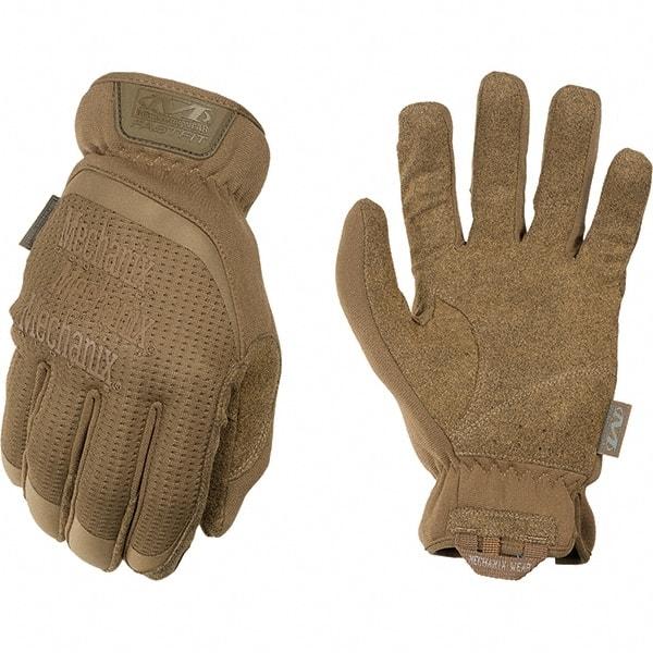 Mechanix Wear - Size XL Work Gloves - For Mechanic's & Lifting, Uncoated, Elastic Band Cuff, Full Fingered, Tan, Paired - Benchmark Tooling