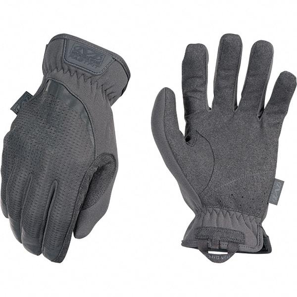 Mechanix Wear - Size 2XL Work Gloves - For Mechanic's & Lifting, Uncoated, Elastic Band Cuff, Full Fingered, Gray, Paired - Benchmark Tooling