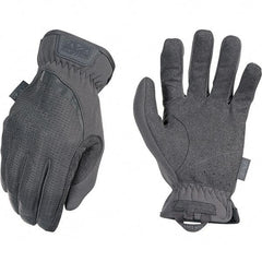 Mechanix Wear - Size L Work Gloves - For Mechanic's & Lifting, Uncoated, Elastic Band Cuff, Full Fingered, Gray, Paired - Benchmark Tooling