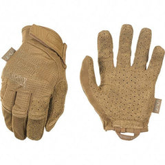 Mechanix Wear - Size S Work Gloves - For Mechanic's & Lifting, Uncoated, Hook & Loop Cuff, Full Fingered, Tan, Paired - Benchmark Tooling