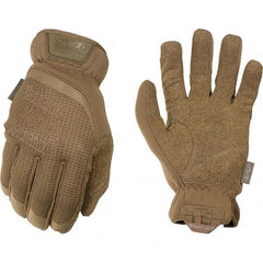 Mechanix Wear - Size L Work Gloves - For Mechanic's & Lifting, Uncoated, Elastic Band Cuff, Full Fingered, Tan, Paired - Benchmark Tooling