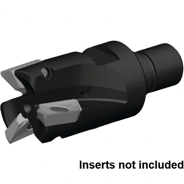 Kennametal - 25mm Cut Diam, 16mm Max Depth of Cut, 72mm OAL, Indexable Square Shoulder End Mill - ZDET16M5..721 Inserts, M12 Modular Connection, 0° Lead Angle, Through Coolant, Series 5720 - Benchmark Tooling
