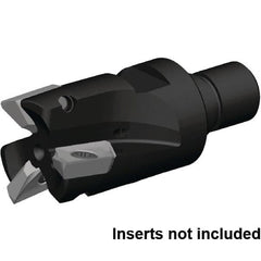 Kennametal - 25mm Cut Diam, 16mm Max Depth of Cut, 72mm OAL, Indexable Square Shoulder End Mill - ZDET16M5..721 Inserts, M12 Modular Connection, 0° Lead Angle, Through Coolant, Series 5720 - Benchmark Tooling