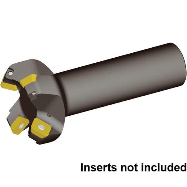 Kennametal - 80mm Cut Diam, 6.6mm Max Depth of Cut, 32mm Shank Diam, 130mm OAL, Indexable Chamfer & Angle End Mill - SECW443AEEN7LN Insert Style, Cylindrical Shank, 45° Lead Angle, Through Coolant - Benchmark Tooling