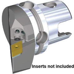 Kennametal - Left Hand Cut, Size KM63TS, DN.. 150608 & DN.. 442 Insert Compatiblity, External Modular Turning & Profiling Cutting Unit Head - 43mm Ctr to Cutting Edge, 60mm Head Length, Through Coolant, Series KM63 - Benchmark Tooling